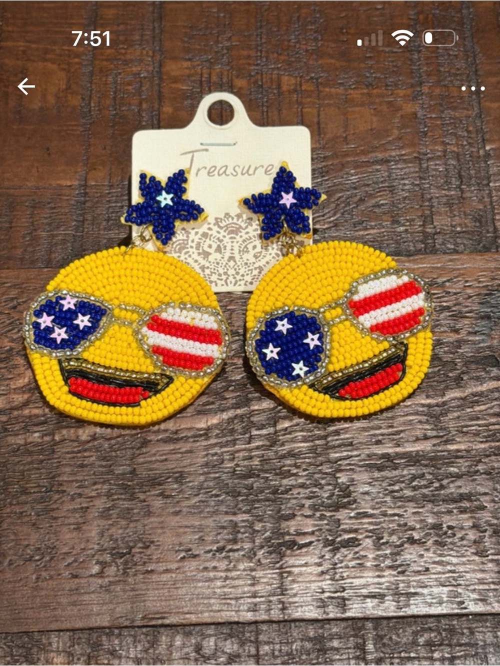 Yellow Beaded Sunglasses Emoji Dangle Earrings